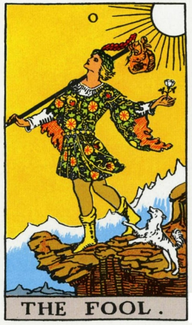 Pamela Colman Smith's illustration of the Fool Card for the Rider-Waite-Coleman tarot deck