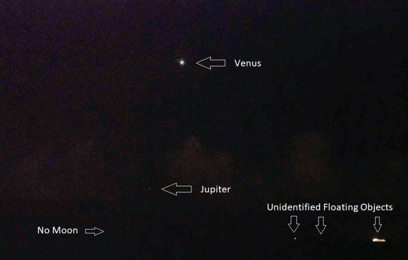 Venus, Jupiter, ufos but no Moon