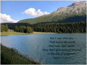 Matthew 12:36 โ Poetry, Short Prose and Walking